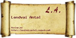 Lendvai Antal névjegykártya